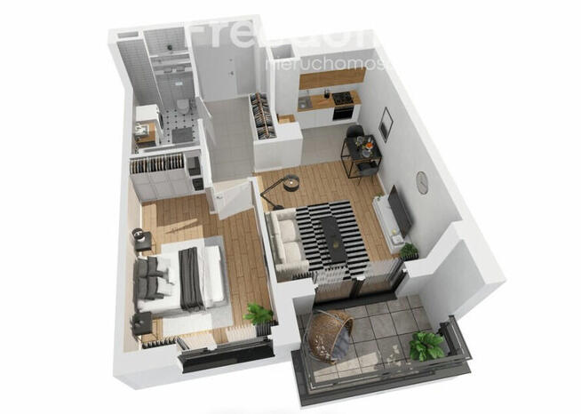 Nowoczesne dwupokojowe mieszkanie z loggią