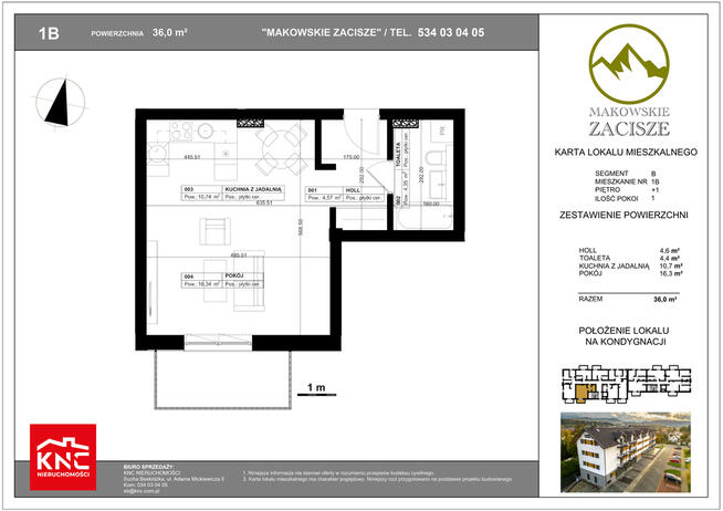 Makowskie Zacisze - apartament 1B, pow. 36m2