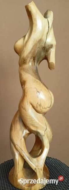 Rzeźba, akt, kobieta, figura, posąg drewno