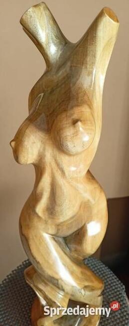 Rzeźba, akt, kobieta, figura, posąg drewno