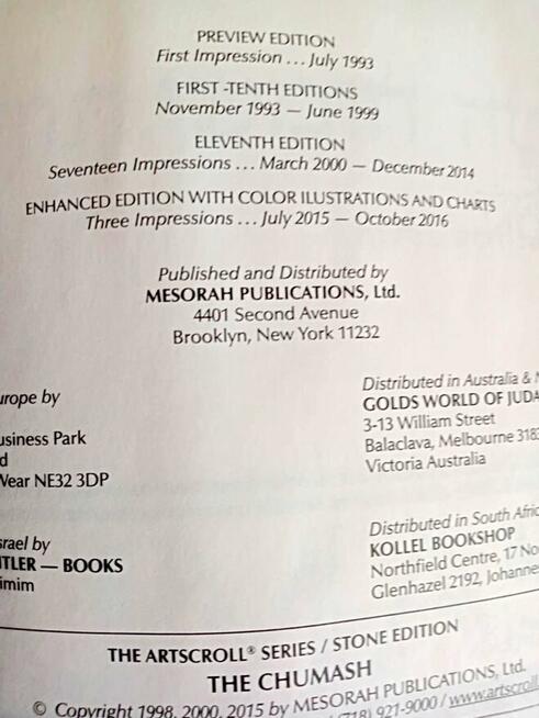 The Stone Edition Chumash Judaika