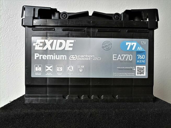 Akumulator Exide Premium 77Ah 760A PRAWY PLUS TCZEW