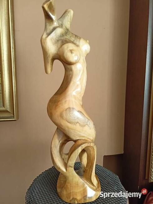 Rzeźba, akt, kobieta, figura, posąg drewno