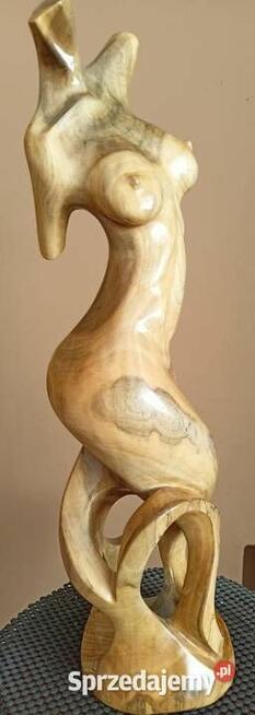 Rzeźba, akt, kobieta, figura, posąg drewno