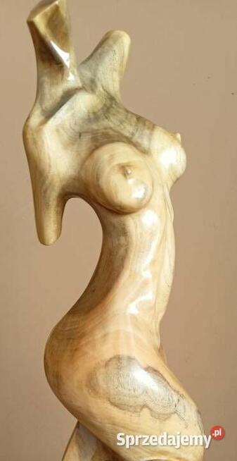 Rzeźba, akt, kobieta, figura, posąg drewno