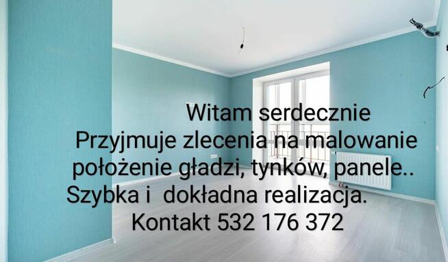 Firma wykonuje gładzi, malowanie.wolne terminy.