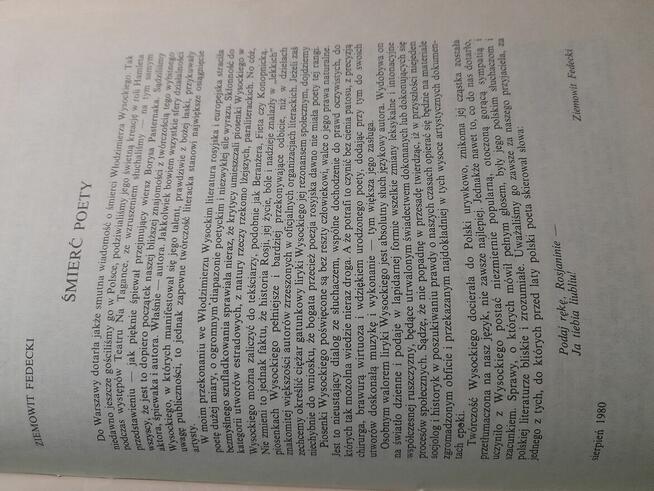 W. Wysocki. Słowa piosenek w j. rosyjskim i polskim