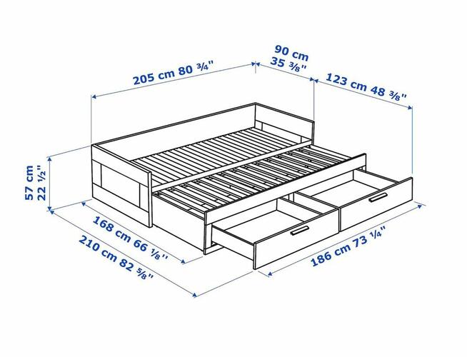 Łóżko IKEA HEMNES + 1 gruby materac - możliwa dostawa!