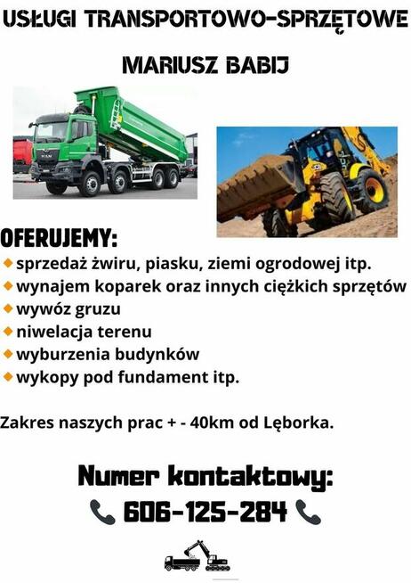 ziemia ogrodowa piasek Luzino Kębłowo Strzebielino