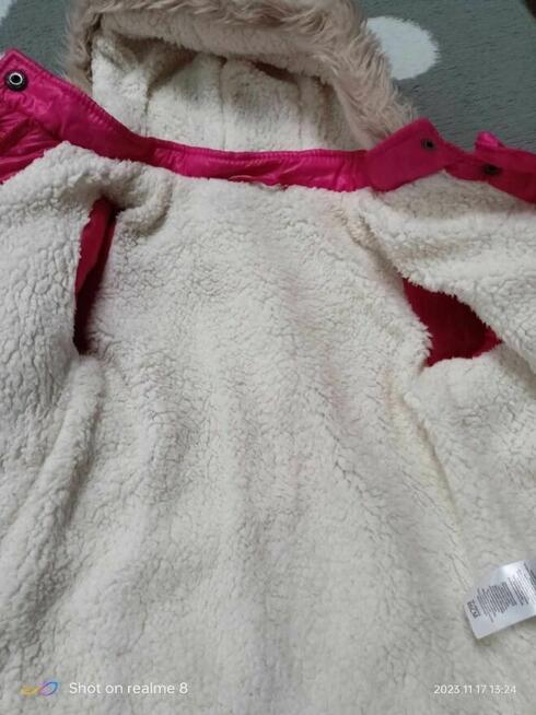 Kurtka zimowa dziewczęca róż ciepła roz.86 st.BDB