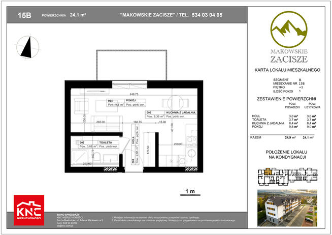 Makowskie Zacisze - apartament 15B, pow. 24,1 m2