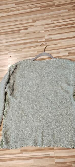 Ładny, oryginalny sweter koloru turkusowego – rozmiar L