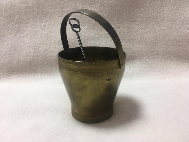 Cukiernica mosiężna mosiądz i łyżeczka