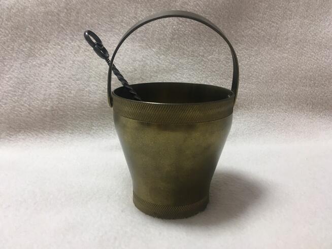 Cukiernica mosiężna mosiądz i łyżeczka