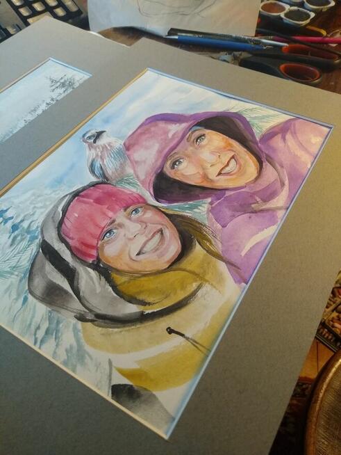 Portret, obraz, prezent, pracownia plast.