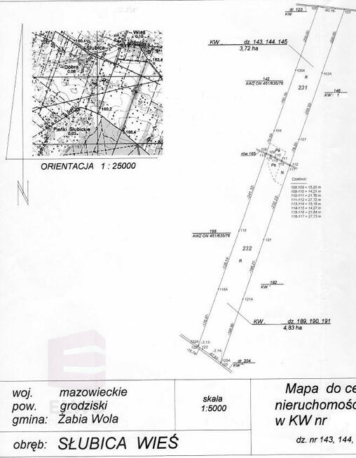 Działka siedliskowa Słubica-Wieś gm. Żabia Wola,