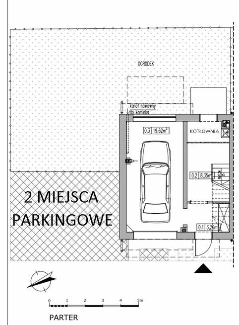 DOM W ZABUDOWIE SZEREGOWEJ (SKRAJNY)_OGRÓDEK I GARAŻ