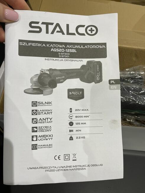 Szlifierka kątowa - 125mm - 20V - STALCO - S-97303