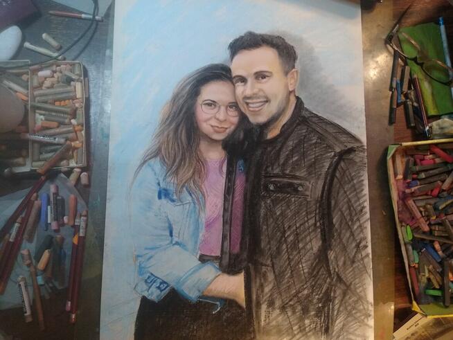 Portret, obraz, prezent, pracownia plast.