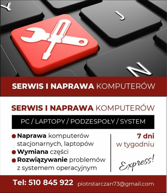 Naprawa komputerów PC Laptopy/Serwis Komputerowy [TANIO!]