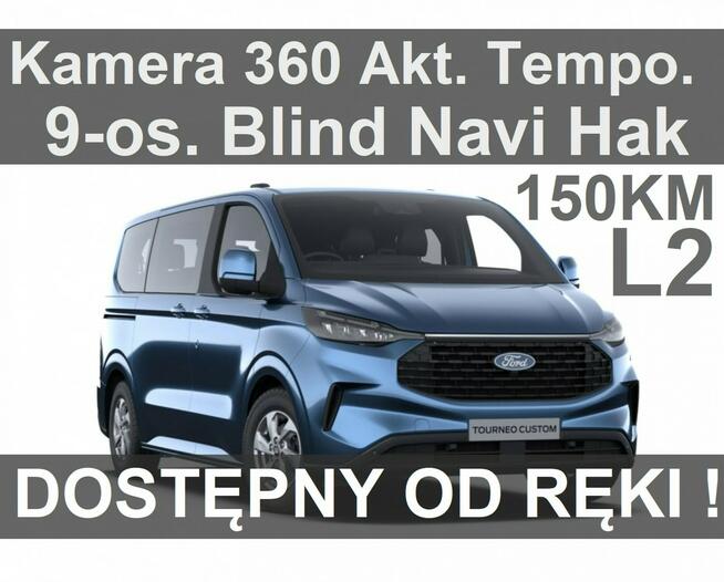 Ford Transit Custom Nowy Kombi L2 Trend 150KM Kamera 360 Full Led Dost. od ręki ! 2237 zł