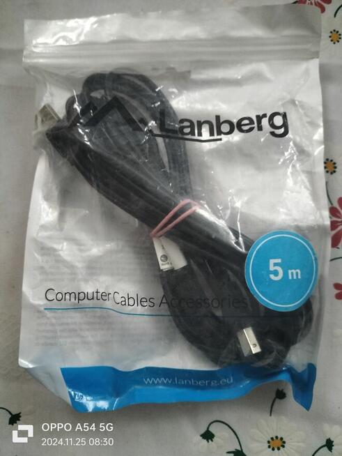 Kabel USB 2.0,do drukarki i kopiarki 5 m