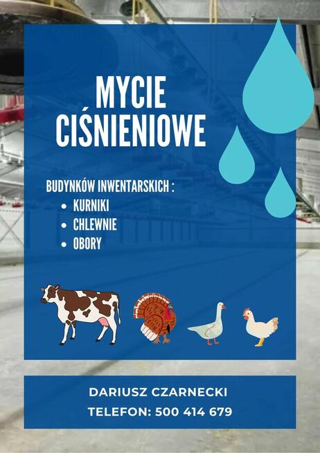 Mycie budynków inwentarskich. Mycie kurników, Mycie ferm