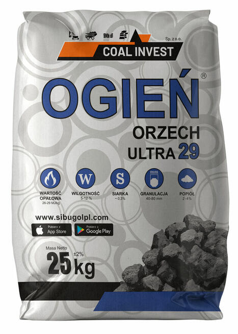 Węgiel Orzech Ogień Ultra workowany/luz 27-29 MJ/kg