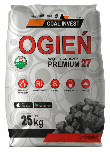 WĘGIEL GROSZEK OGIEŃ PREMIUM 5-25mm 24-26 MJ/kg