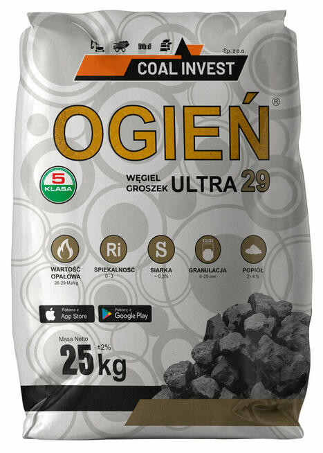 Węgiel Groszek Ogień Ultra 26-29 MJ/kg 1000 kg
