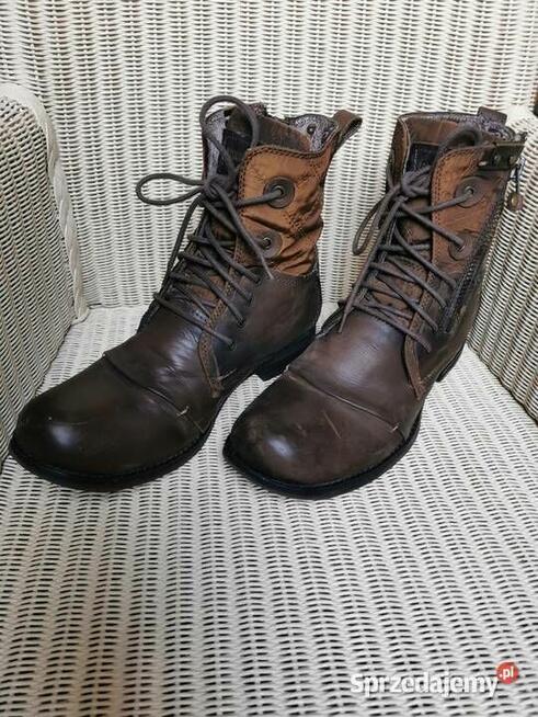 Lekkie trapery BUNKER Rozm.44 Skóra naturalna JAK NOWE