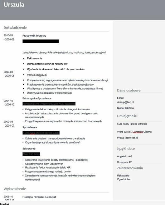 Szukam pracy od stycznia