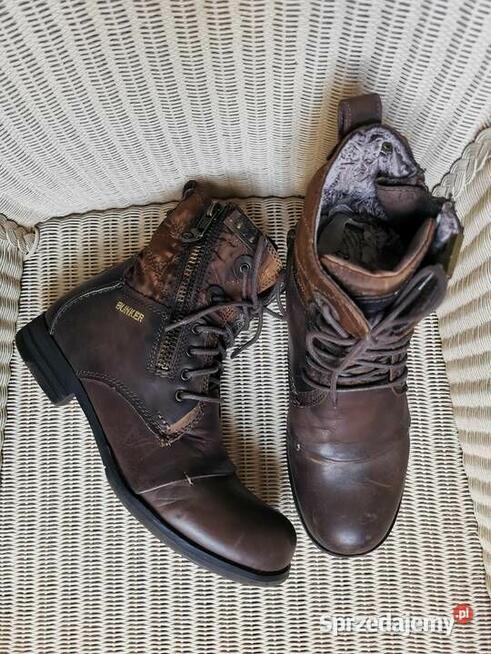 Lekkie trapery BUNKER Rozm.44 Skóra naturalna JAK NOWE