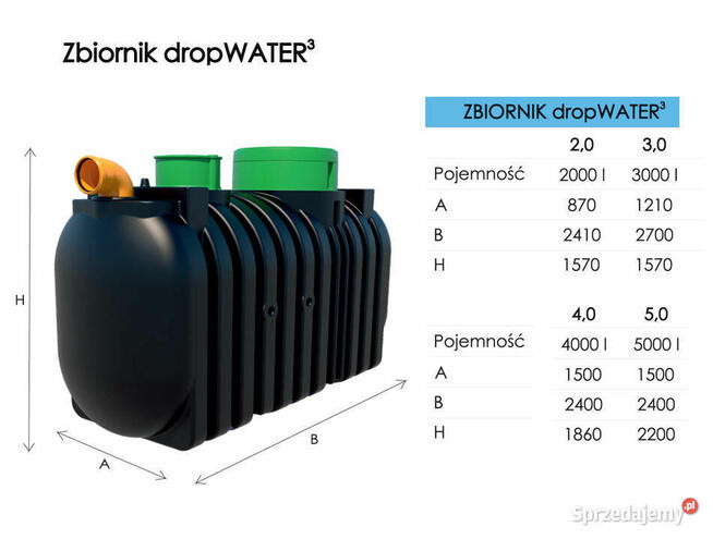 Zbiornik WATER 2000L Marseplast