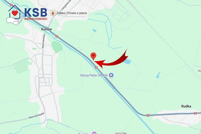 Działka usługowa 7675m2 przy drodze 9, Kunów