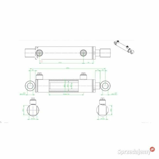 Siłownik Hydrauliczny Dwustronnego działania 135/295/25/50