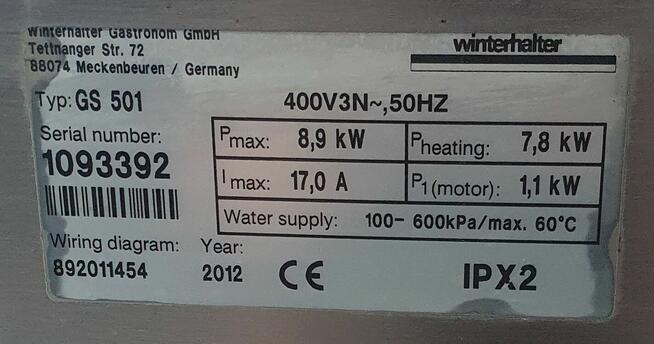 Zmywarka kapturowa 12/24/1B