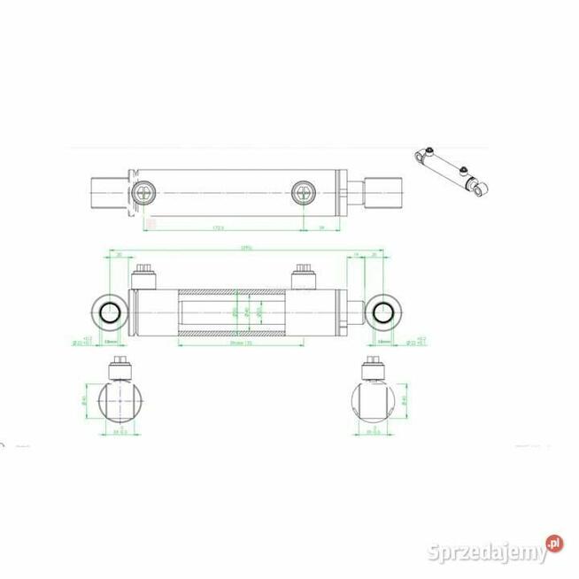 Siłownik Hydrauliczny Dwustronnego działania 135/295/25/50