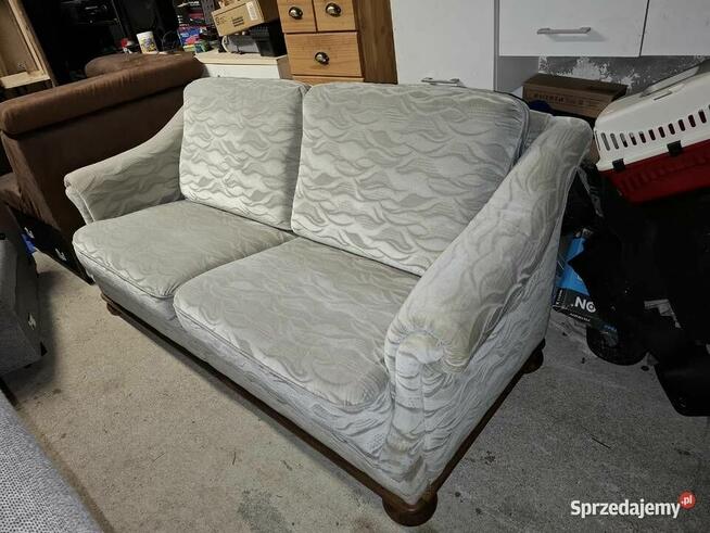 Kanapa Wypoczynek 2 Osobowa na Drewnianych Nogach