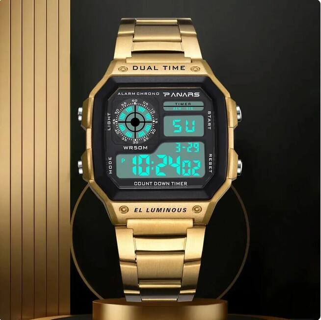 CASIO LED digital, sportowy, MILITARY, SWIMM zegarek