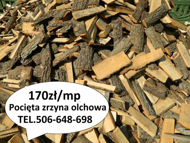 Opał - pocięta zrzyna olchowa drewno rozpałka węgiel pellet