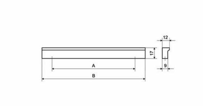 Uchwyt meblowy aluminiowy 3 szt. INOX UC 12 długość 350 mm.
