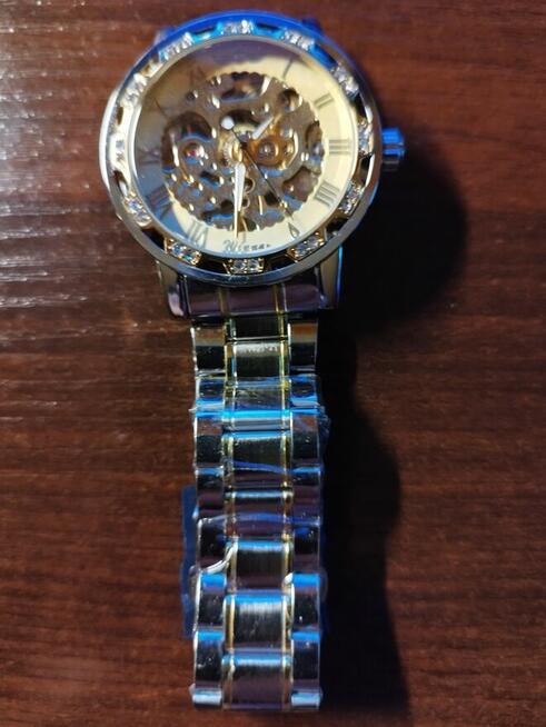 zegarek ZŁOTY SKELETON mechaniczny na RUBINACH --> metalowy