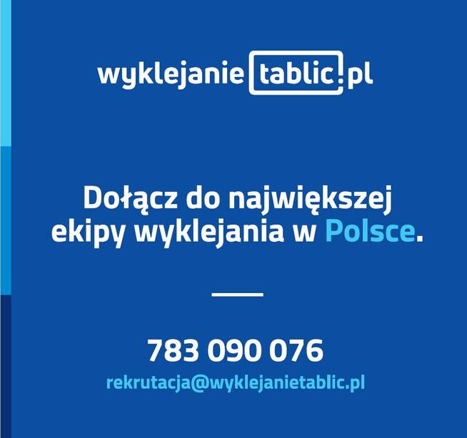 Dam pracę - Wyklejanie Tablic Raklowych