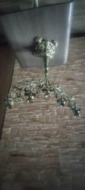 Przepiękny unikatowy świecznik pięcioramienny wykonany z mos