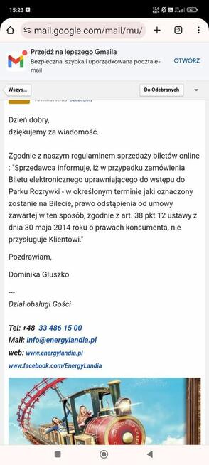 2 dniowe Bilety energylandia