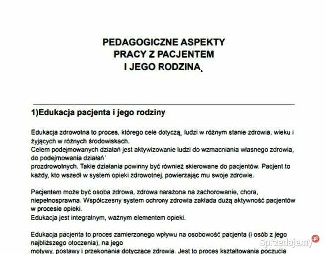 Pedagogiczne aspekty pracy z pacjentem i jego rodziną