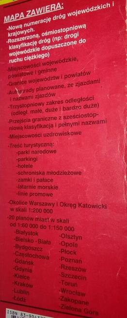 Mapa Samochodowa Polska 2004/05 z podziałem administracyjnym