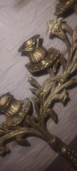 Przepiękny unikatowy świecznik pięcioramienny wykonany z mos