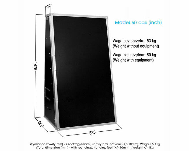 Fotobudka FOTOLUSTRO 60 cali + gadżety, statyw, ścianki etc.